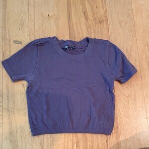 Purple Ribbed crop top
